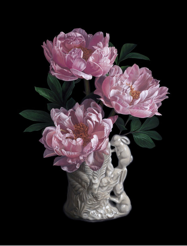 Bunnies Play in the Peonies